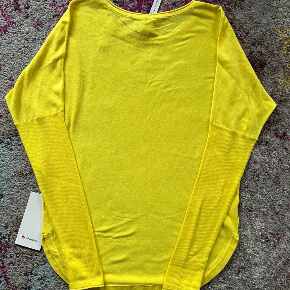 Brand new “Sunlight Yellow” Lululemon Take it all in sweater, size 6